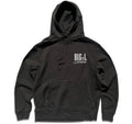 Black hoodie with 'BIG L Harlem' logo on a white background