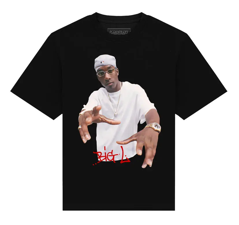 Black t-shirt with a graphic of a person and 'Biehl' text on a white background