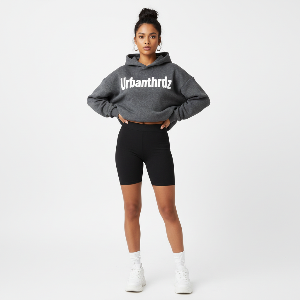 Urbanthrdz Women's Oversized Hoodie & Biker Shorts Set