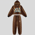 Y2K Leopard Print Embroidered Hoodie Sportswear Suit